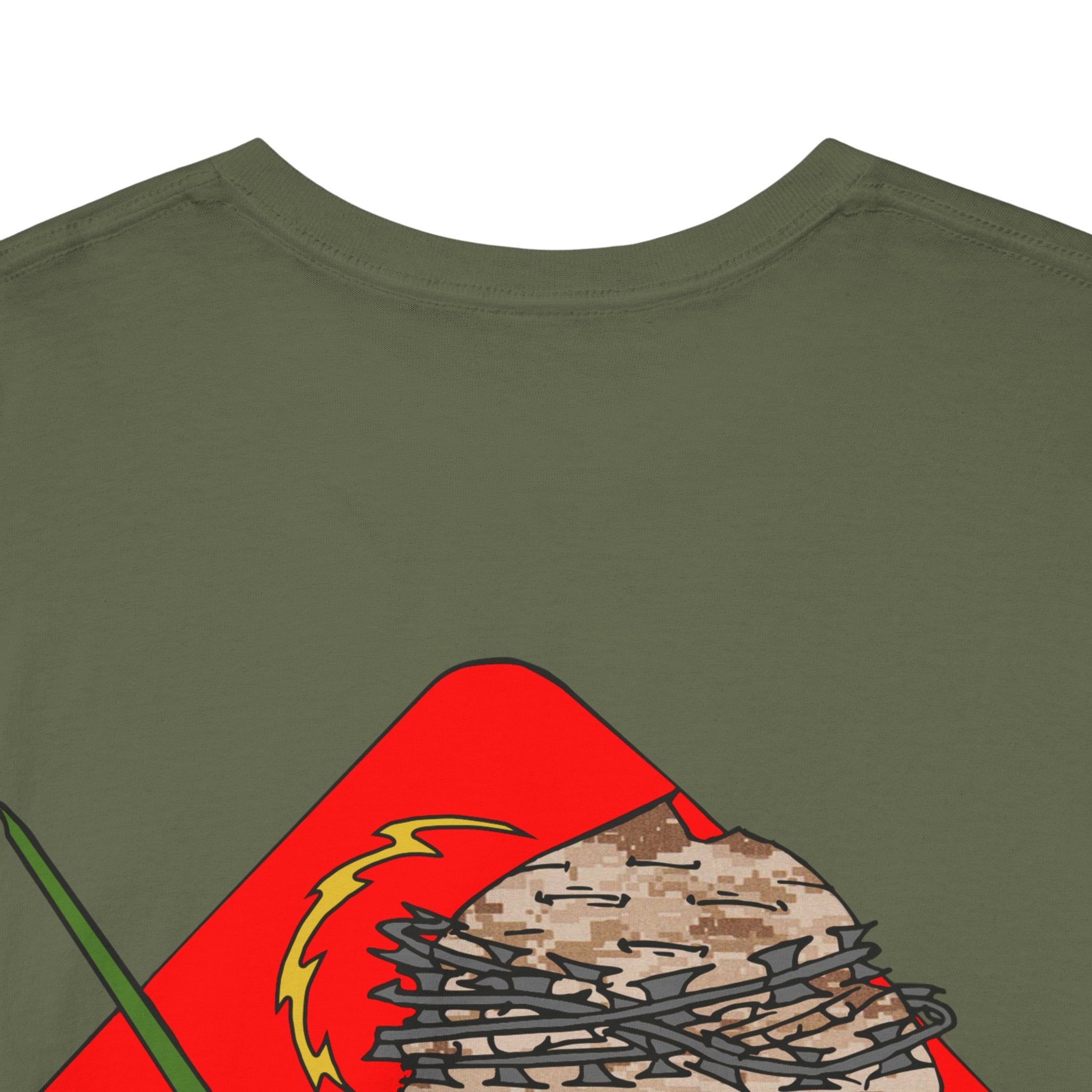 2nd Intel Bn Green Unisex Heavy Cotton Tee | Customizable Military T-Shirt | Comfortable & Durable | Perfect for Everyday Wear