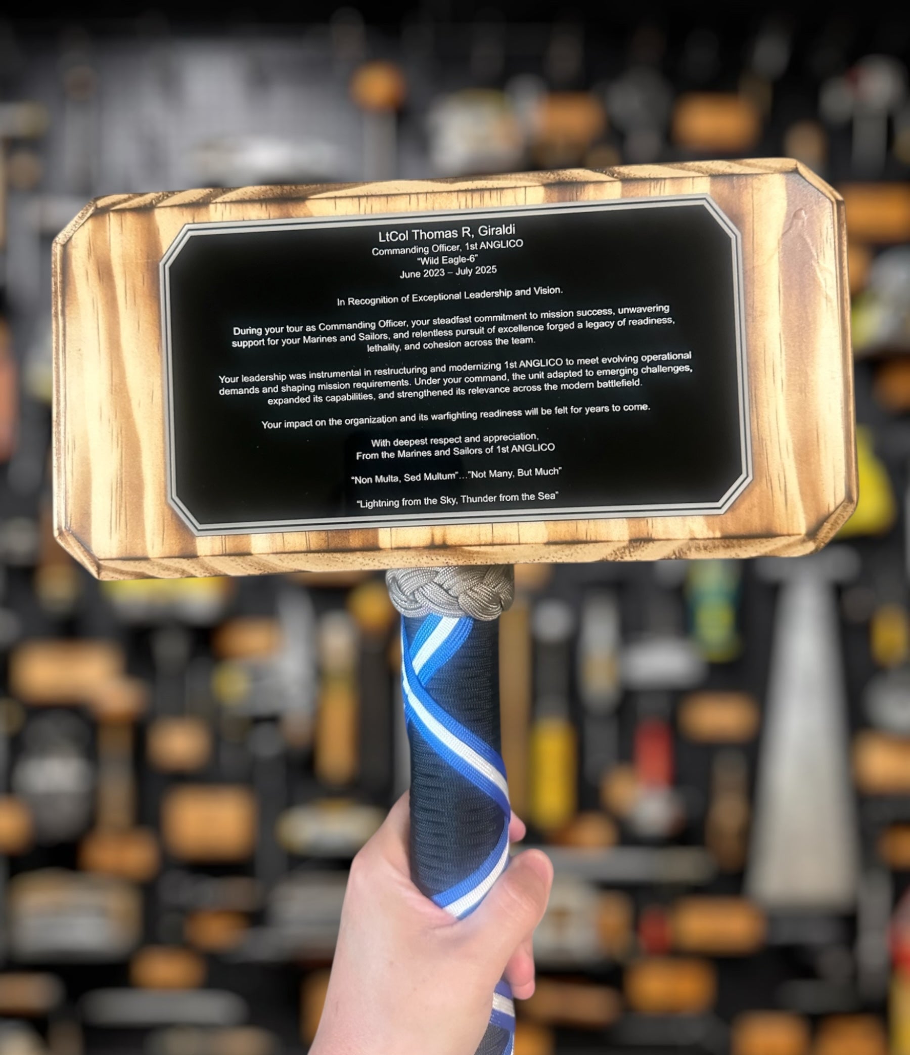 Custom Military Thor Hammer Handcrafted & Personalized Gift