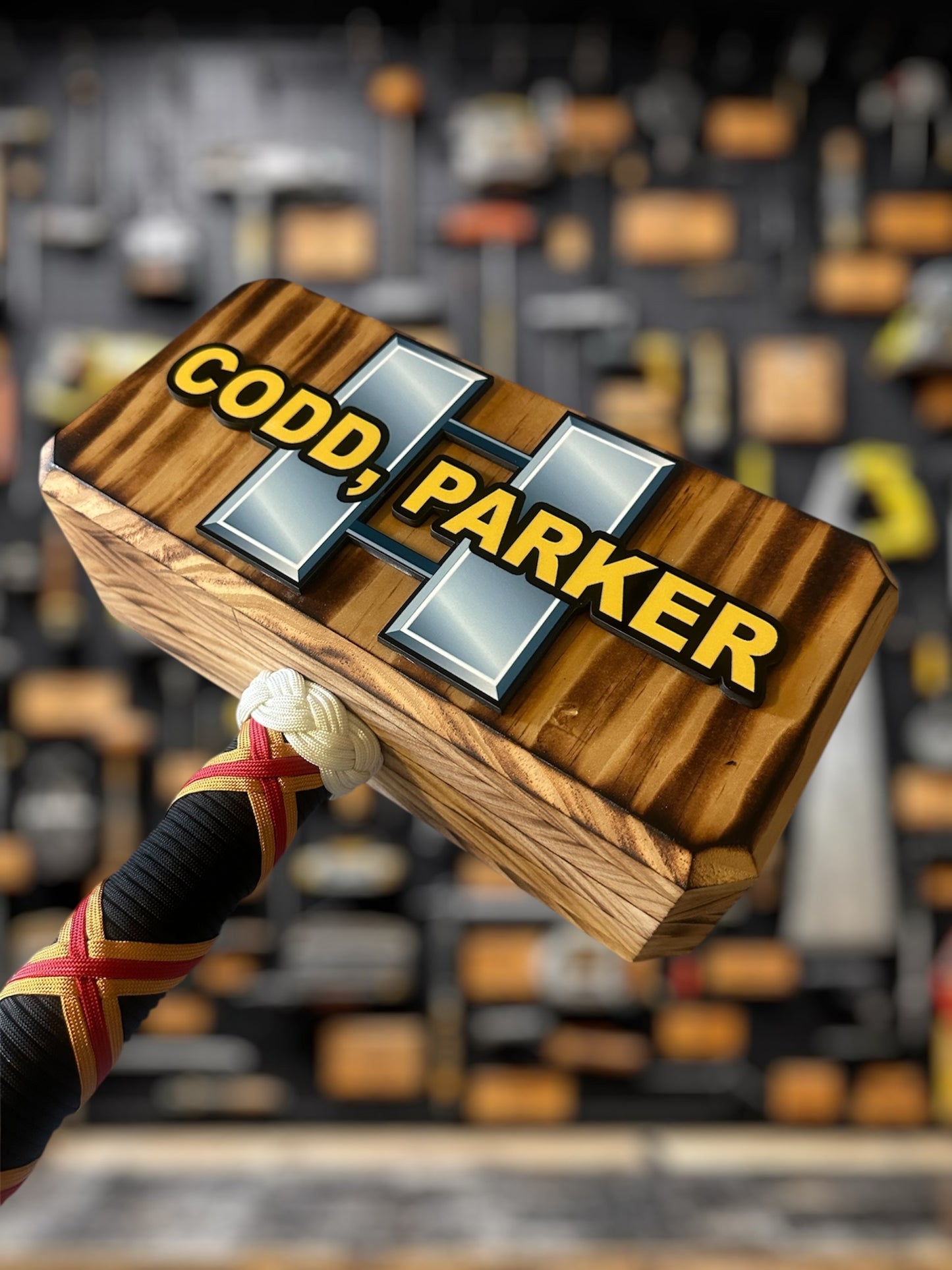 Wooden thor hammer military gift