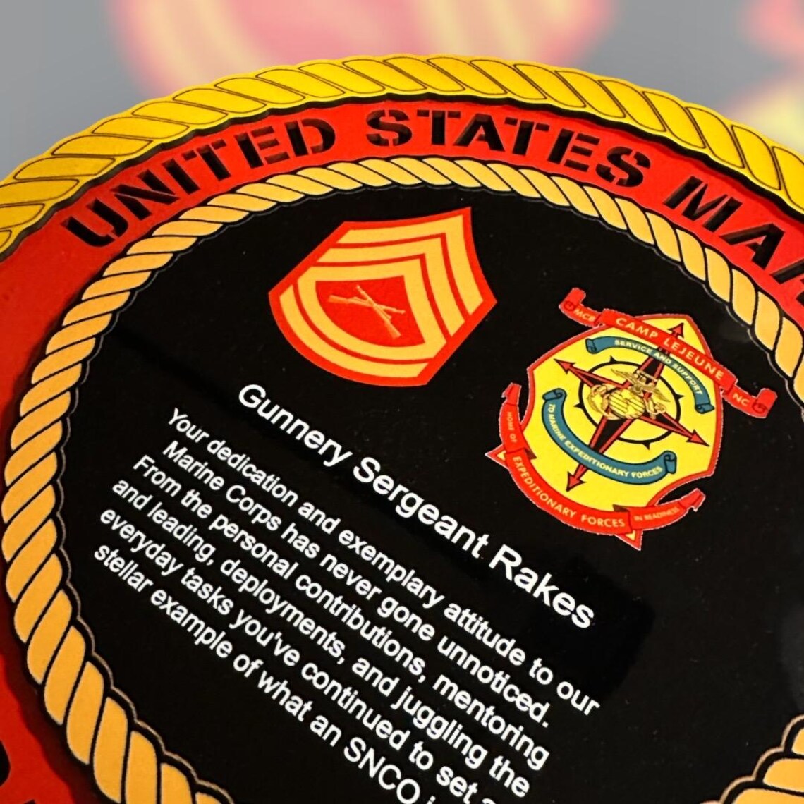 Custom Military Wooden Color Plaque for Awards and Gifts