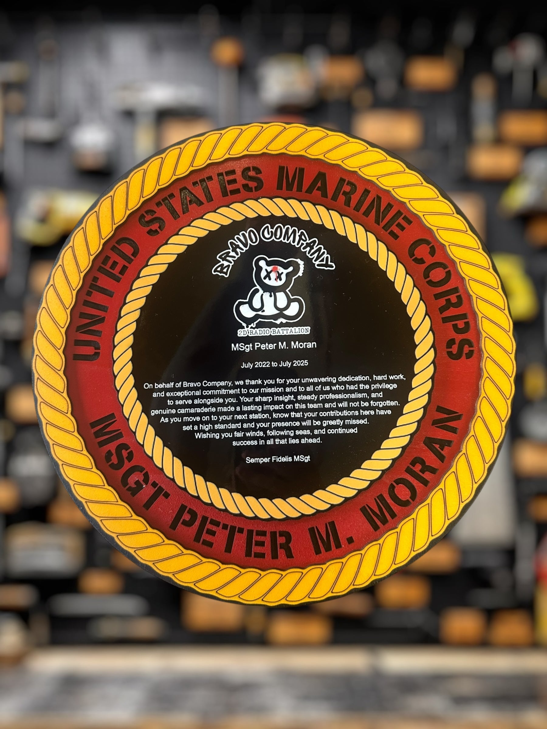 Custom Military Wooden Color Plaque for Awards and Gifts